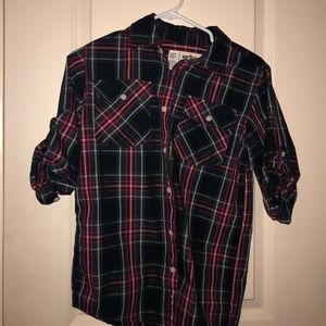 Short sleeve plaid shirt